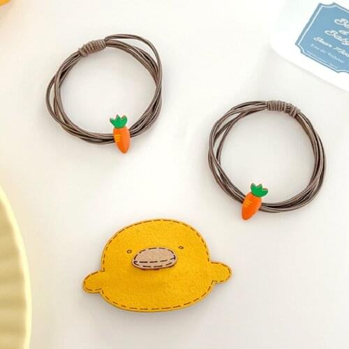 Cute Little Yellow Duck Hairpin Simple Carrot Hair Clip Hair Hoop Rope Korea Barrettes Hair Accessories For Women Girls