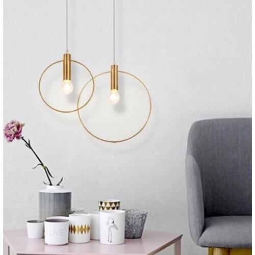 Vintage iron gold pendant light modern led chandelier design lamp hanglampen lampes suspendues living room decoration