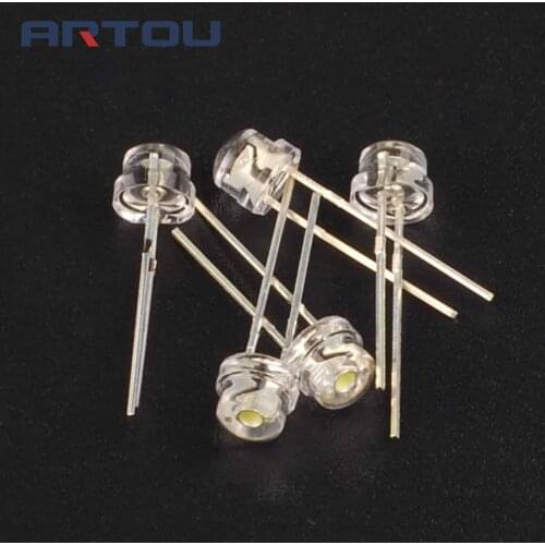 50PCS 5mm Super Bright White Light-emitting Diode DIP LED Straw Hat Astigmia