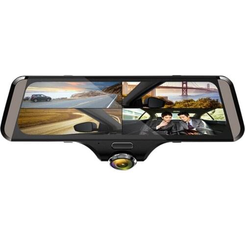 UNCOM DVR Dash Cam dual-lens reversing image sound-controlled electronic dog full-screen rear-view mirror driving recorder