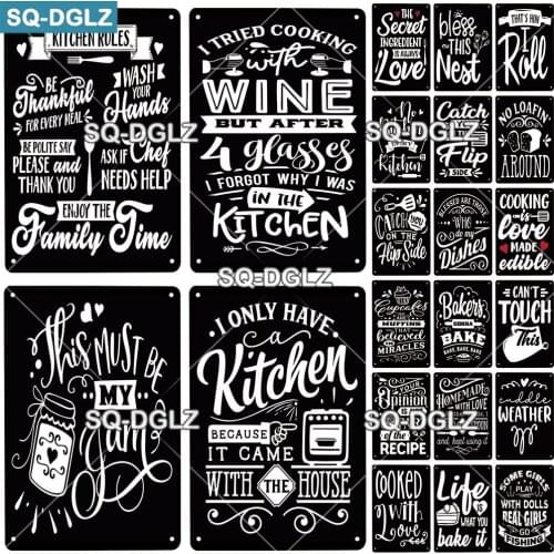 Wine Kitchen Metal Sign Tin Sign Vintage Decor Room Decoration Metal Plaque Man Cave Bar Sign Poster Home Decor Custom