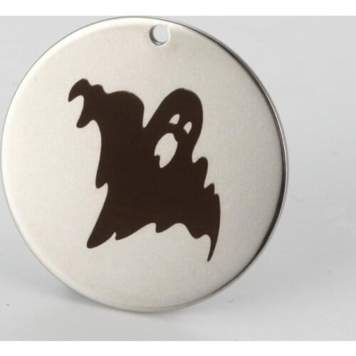 High Quality Stainless Steel Halloween Gift Pendant Charms Black Ghost Charm Dangle DIY Accessories Jewelry