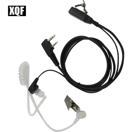 XQF 2 Pin Air Tube Earphone with PTT for Kenwood Walkie Talkie Baofeng UV-5R Earpiece