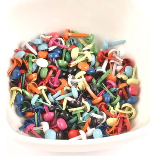 100Pcs 5X10mm Round Brads Metal Crafts Rivets Fastener DIY Scrapbooking Mixed Pastel Brad For Shoes Decor Embellishments c1114