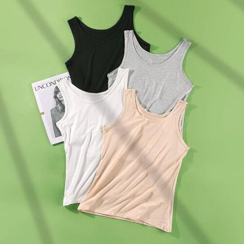 Women 2021 Spring Autumn Fashion Slim O-neck Vest Tops Female Solid Color Bottoming Vest Tops Ladies Short Sleeveless Tops D907