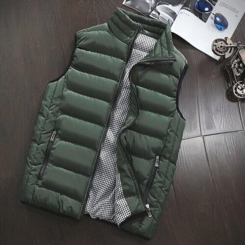 ArmyGreen Men Warm Vest Jacket Mens Sleeveless Coat Male Autumn Winter Casual Waistcoat for Men Outwear Plus Size Vests Burgundy