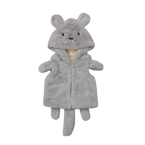 Winter Toddler Baby Waistcoat Boy Girl Vest Fluffy Hooded Jacket Cartoon Animal Outwear Coat Sweater 1-6y