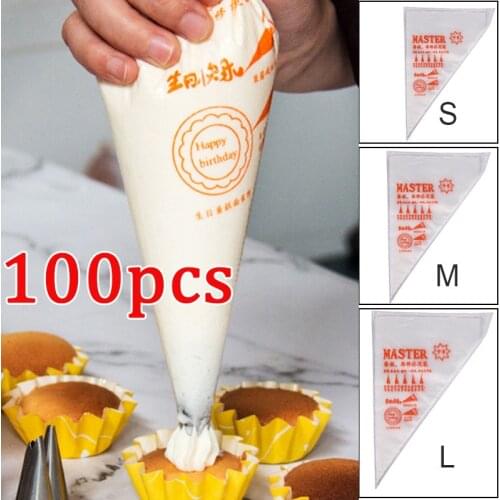 100Pcs Thickened Disposable Flower Bag Icing Piping Disposable Pastry Bag Baking Cake Tool Cake Pastry Cupcake Decorating Bags
