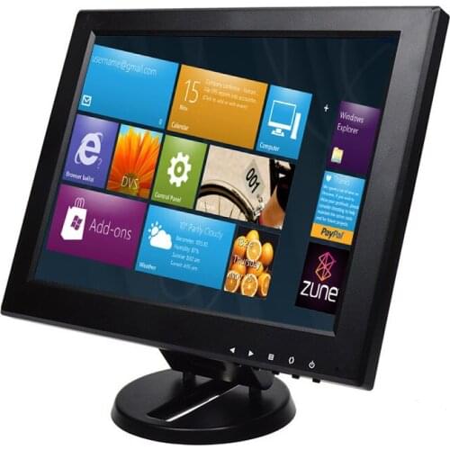 12 Inch HD LCD Support VGA HDMI BNC AV USB Input With Speakers CCTV Monitor