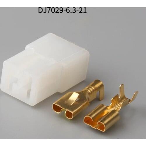 180923-5 500SETS DJ7029-6.3-21 6.3mm 2Pin AMP Car Electrical Wire Connectors for Audi ,BMW,Honda,Toyota,NISSAN AND other models