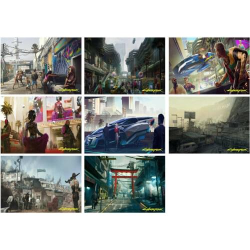 29style Choose Classic Game Cyberpunk PICTURE Art Film Print Silk Poster for Your Home Wall Decor 24x36inch