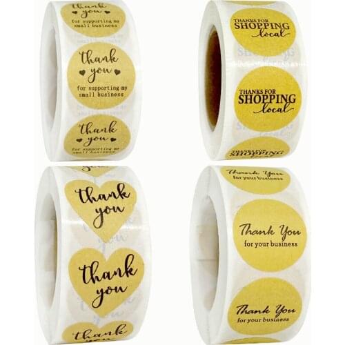 500pcs/roll stickers Heart shape thank you Stickers seal labels scrapbooking for Package stationery sticker 1inch