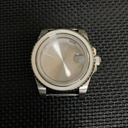 Watch case stainless steel 40mm new high quality sapphire crystal waterproof 3atm suitable for a variety of movements