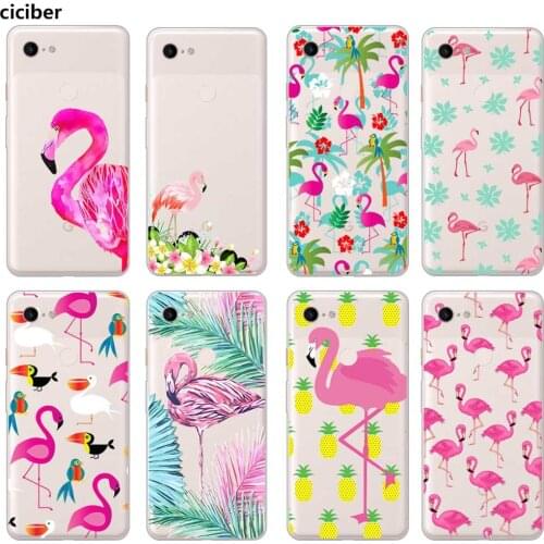 Cute Flamingo Phone Case For Google Pixel 5 4a 4 3a 3 2 XL Soft Silicone TPU Cover for Pixel 5XL 4XL 3XL 2XL Protect Back Fundas