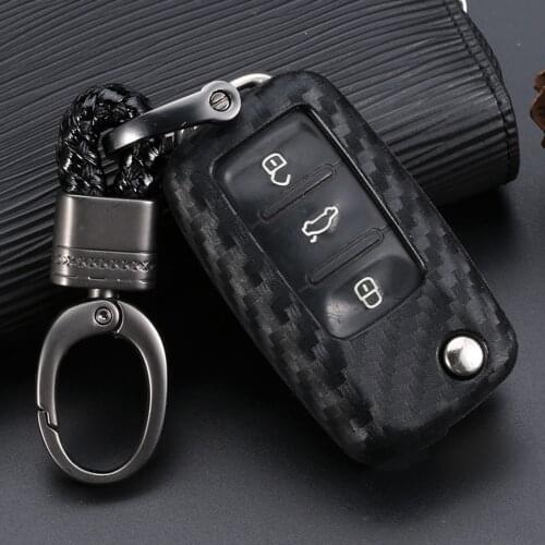 Remote Fold Keyfob Chain Case Holder Protector Cover Fit For VW Passat Tiguan Golf MK6 Touran Scirocco Eos