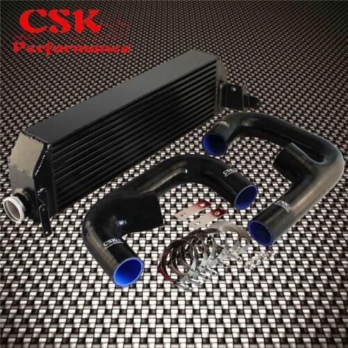 FMIC Black Aluminum Twin Intercooler with Hose Kit Black/Blue/Red Fits For Volkswagen Golf R GTI MK7 Audi S3 8V