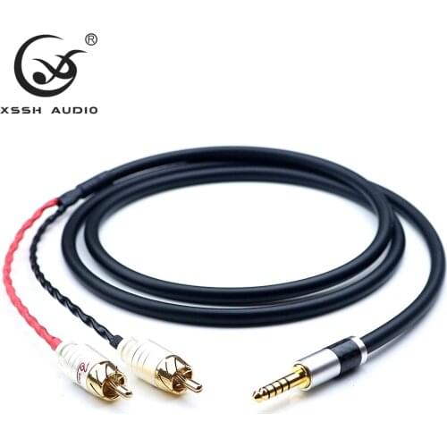 4.4mm to 2 RCA male Cables XSSH audio YIVO HIFI OFC pure copper Headphone Earphone Extension Cable Wire Cord