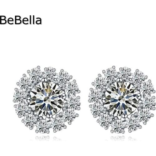 Classic Flower Shape Woman Stud Earrings For Wedding &party Made With High Quality Zirconia For Wedding Jewelry