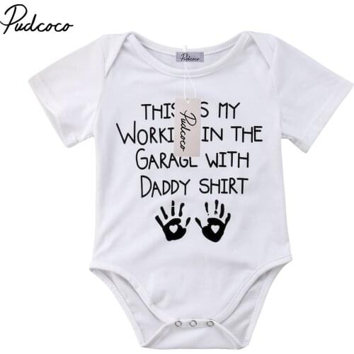 2018 Brand New Newborn Toddler Infant Baby Boy Girl Handprint Bodysuit Jumpsuit Cotton Clothes Short Sleeve Sunsuit Outfits
