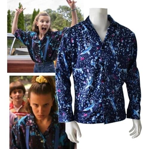 Stranger Things Season 3 Cosplay costumes Eleven uniforms Shirt costume for men women Halloween costumes Carnival shirt