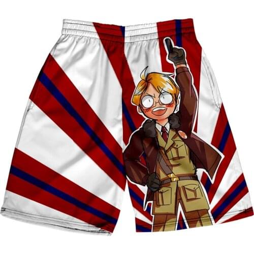 Hetalia Axis Powers 3D Print Summer Holiday Women/Men Elastic Waist Japan Streetwear Shorts Kawaii Beach Shorts