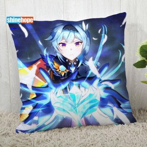 Genshin Impact Eula Pillow Cover Customize Anime Pillowcase Modern Home Decorative Pillow Case For Living Room 45X45cm,40X40cm