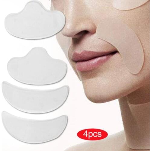 4pcs Silicone Face Lifting Sticker Wrinkles Compressing Patches for Forehead Face Face Lifting Patches Wrinkle Removal Skin Care
