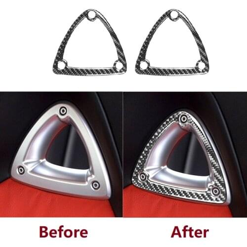 Carbon Fiber Seat Head Accent Triangle hole Frame Modified Interior Sticker Fit For Mazda RX-8 2004-2008
