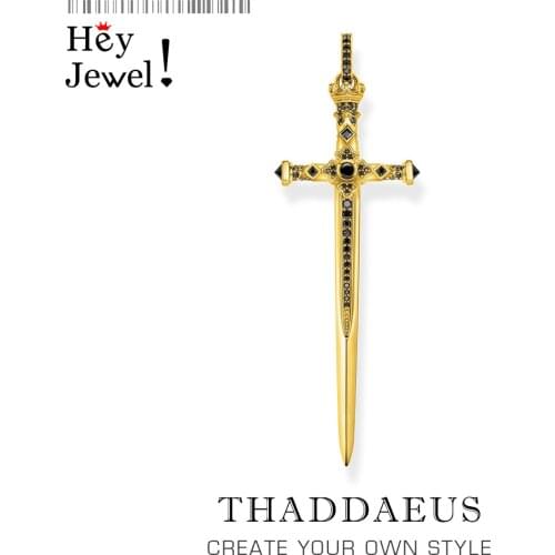 Golden Power Sword Pendant,2021 Spring New Jewelry Trendy 925 Sterling Silver Vintage Gift For Women Men