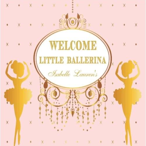 Custom little ballerina royal pink and gold photography studio background High quality Computer print party photo backdrop