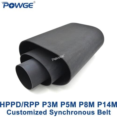 POWGE HPPD RPP P3M P5M P8M P14M Synchronous belt Customized production all kinds of RPP3M RPP5M RPP8M RPP14M Timing Belt pulley