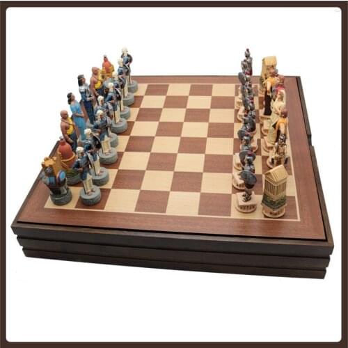 International Portable Chess Professional Accessories Medieval Chess Set Luxury Big Queen Decor Jogo De Xadrez Entertainment