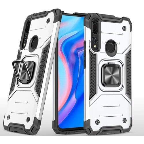 Shockproof Case for Huawei Y9 Prime 2019 Luxury Armor Military Drop Protective Defender Magnetic Car Holder Phone Cover