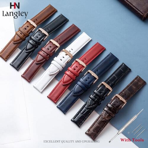 Watch accessories Cowhide watch band genuine leather Couples wistwatch strap For DW Daniel Wellington Watch 12 13 14 18 20 22mm