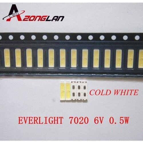 For 1000PCS LED LCD Backlight TV Application EVERLIGHT LED Backlight 1W 6V 7020 Cool white LCD Backlight for TV