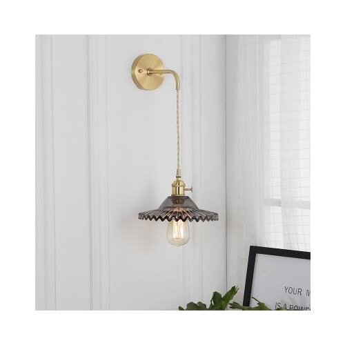 IWHD Copper Nordic LED Wall Lamp Wandlamp Fixtures Home Lighting With Glass Lampshade Wall Light Living Room Bedside Sconce