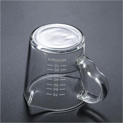 New Style Double Mouth Graduated Glass Mini Milk Cup High Borosilicate Heat-resistant Glass Coffee Measuring Jug With A Handle