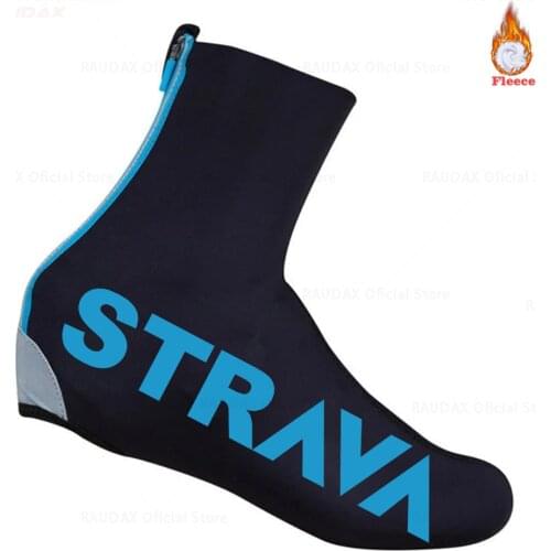 2021 Strava Winter Fleece Zip Cycling Shoe Cover Sport Man MTB Bike Shoes Cover Bicycle Overshoes Cubre Ciclismo Men Shoe Cover
