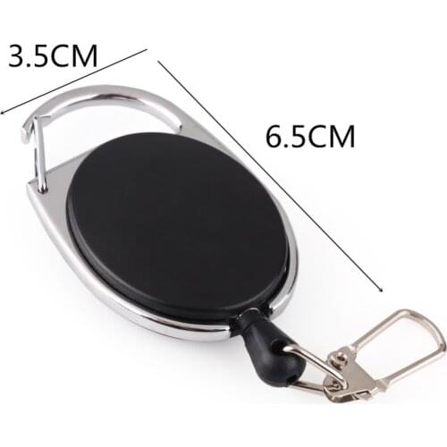 1PC Mini Retractable Adjustable Nylon Rope Spring Zinc Alloy Keychain Pocket EDC Multifunction Tool Portable Keychain Tool