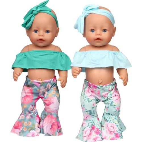 18 Inch American 43 New Doll Clothes 3 pieces/Set Tippet BowKnot Hair Band For Reborn Baby Dolls For Beautiful Girls Gift