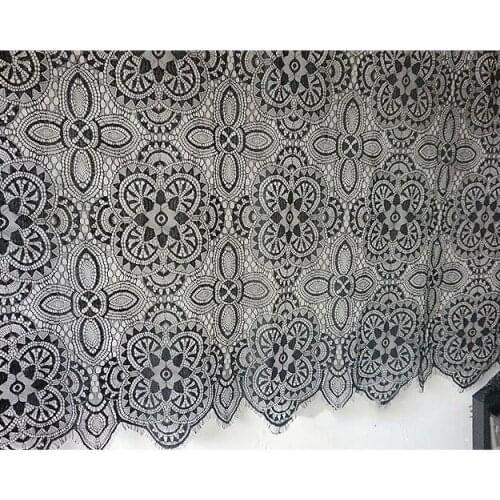 3M/Lot Eyelash Lace Fabric DIY Formal Dress Tablecloth High-Grade Fabric White Black 150CM Wedding Curtain Home Accessories