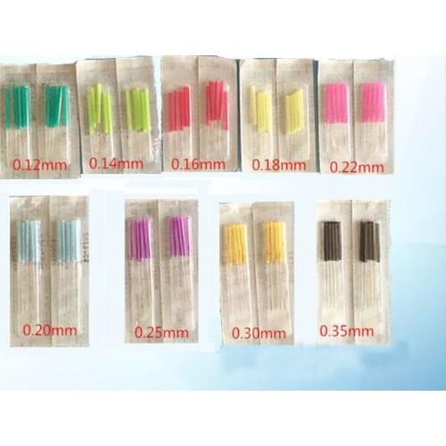500 pcs Disposable cosmetic acupuncture needle with colorful plastic handle, facial hand body, Superfine to 0.12 no tube