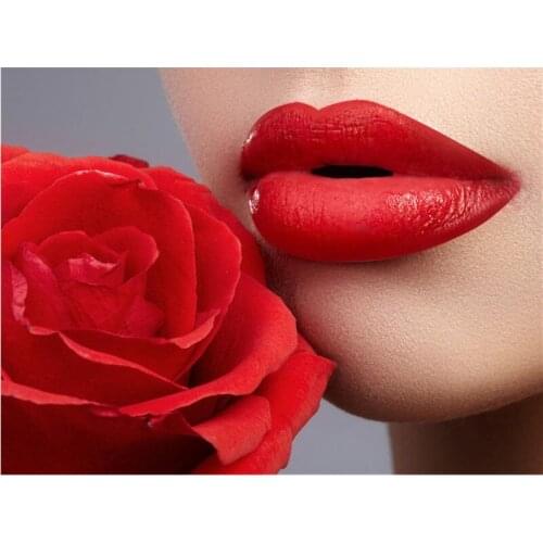 5D DIY Diamond Painting Rose Full Square/Round Diamond Embroidery Red Lips Girl Mosaic Rhinestone Cross Stitch Wall Art