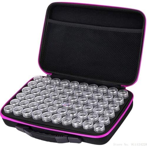 60 Grids 5D Diamond Painting Accessories Storage Box 60 Slot Beads Storage Container Jar Zippered Case for DIY Diamand Painting