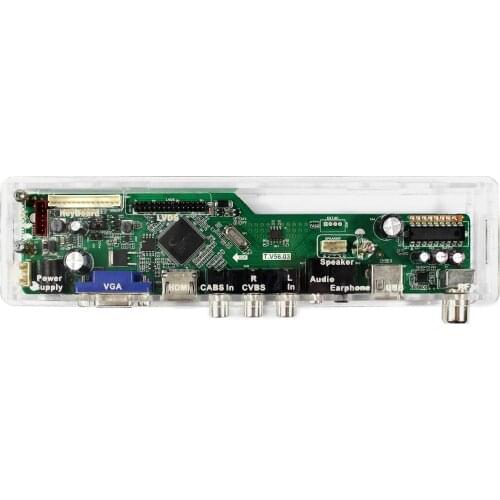 Acrylic Case Frame White Case TV LCD Driver Board H DMI VGA AV USB TV Board For V59 V59 TV LCD Controller Board