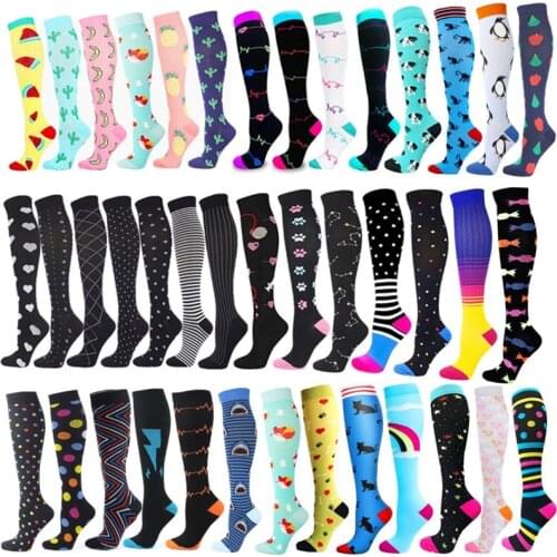 Running Men Women Compression Socks Outdoor Sports Socks Long Pressure Stockings Best For Athletic Crossfit Flight Travel Nurses