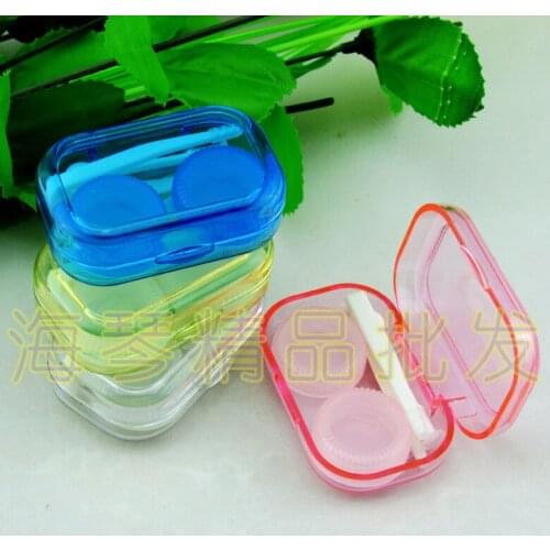 LIUSVENTINA Portable Affordable Simple Type Cute Colourful Solid Contact Lens Case Box Container for Color Lenses Gift for Girls