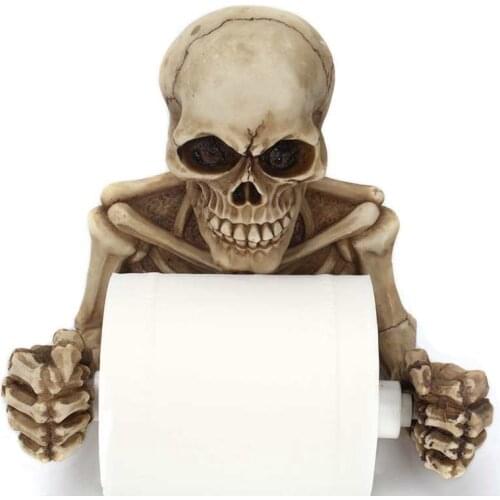 JFBL Hot Creative Skull Toilet Paper Holder Wall Mounted Toilet Paper Storage Box Bathroom Storage Box