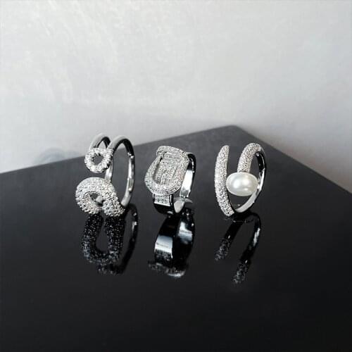 Design Sense Silvery Buckle Modeling Rings For Woman South Korea Fashion Jewelry Gothic Party Girls Finger Sexy Accessories