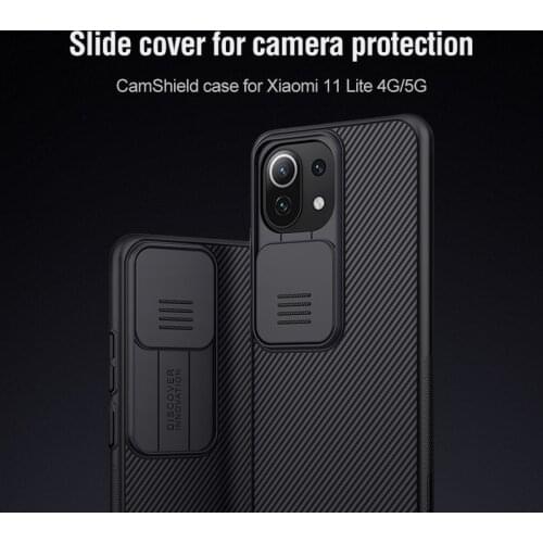 For Xiaomi Mi 11 Lite Case Cover NILLKIN Hard Plastic Slide Lens Camera Protection Back Cover Case for Xiaomi Mi 11 Lite 4G/5G